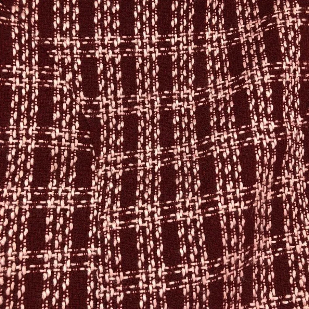 Guess Vintage red white 100% acrylic plaid knit ruffle hem  mini skirt - Picture 7 of 13